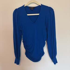 Textured Cozy Puff Sleeve V-Neck Top